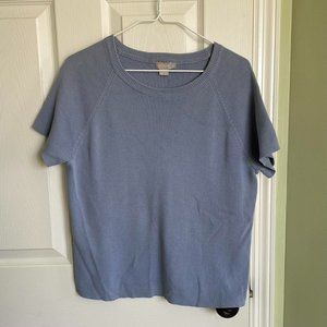 vintage J Crew pale blue short sleeve sweater! size: L